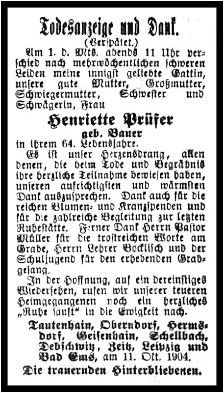 1904-10-16 Hdf Traueranzeige Pruefer